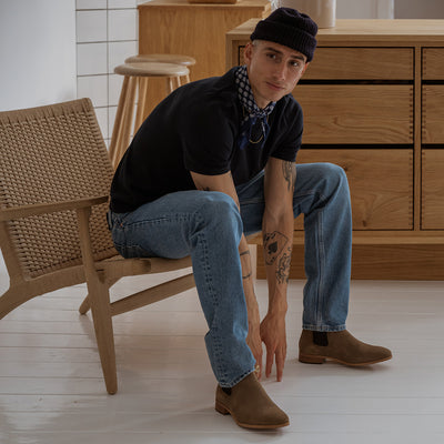 SHOE THE BEAR MENS Dev chelsea støvle ruskind  Chelsea Boots 135 TOBACCO