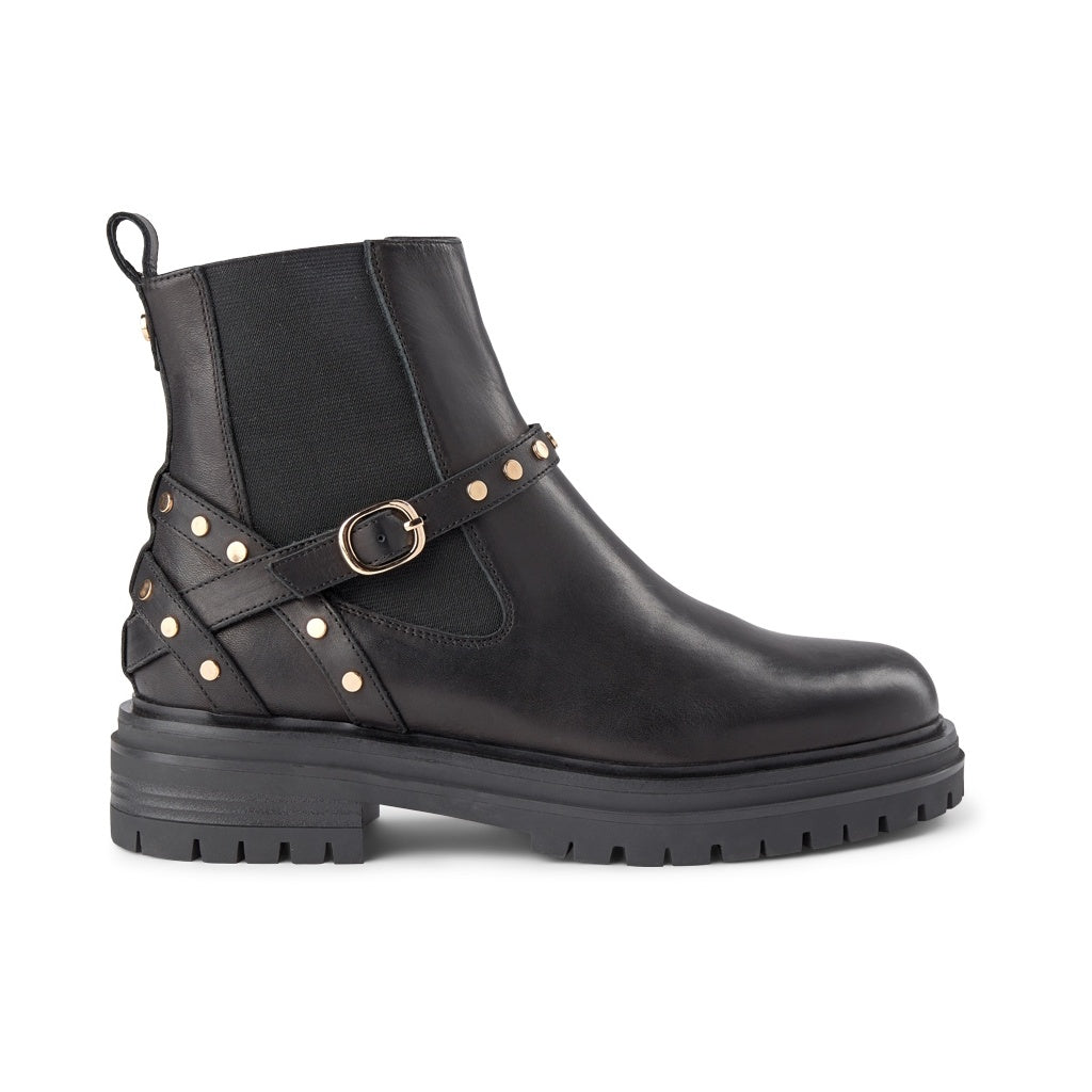 SHOE THE BEAR WOMENS Franka Cage Læder Støvle Boots 110 BLACK