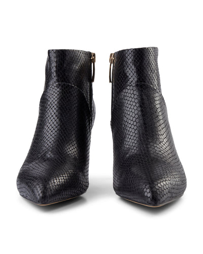 SHOE THE BEAR WOMENS Valentine Reptile Læder Støvlet Ankle Boots 110 BLACK