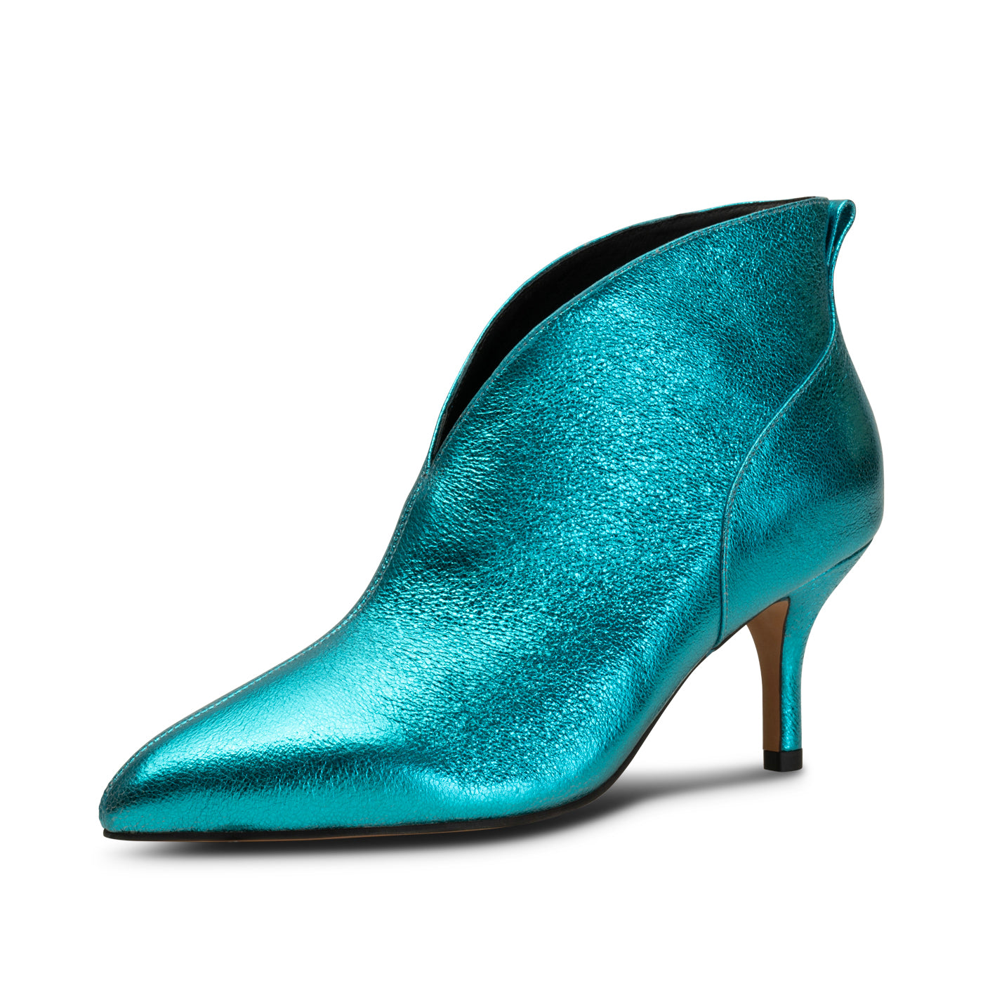 SHOE THE BEAR WOMENS Valentine hæl læder Ankle Boots 983 TURQUOISE METALLIC
