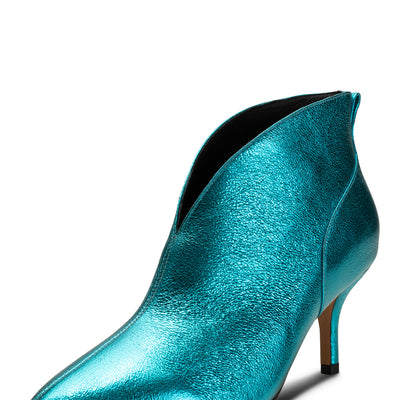 SHOE THE BEAR WOMENS Valentine hæl læder Ankle Boots 983 TURQUOISE METALLIC