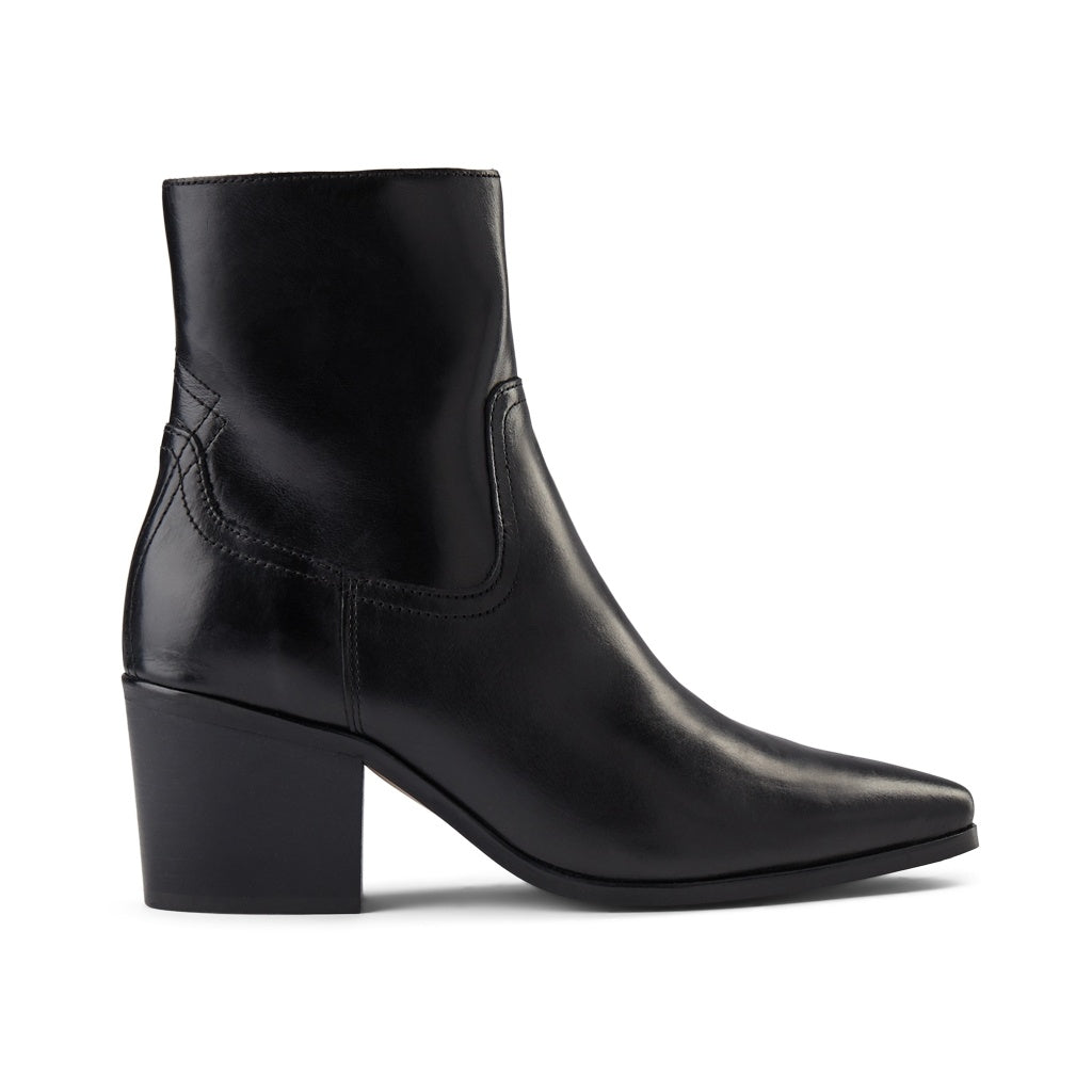 SHOE THE BEAR WOMENS Georgia Læder Støvle Ankle Boots 110 BLACK