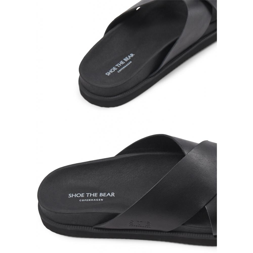 SHOE THE BEAR MENS Luma sandal læder Flat Sandals 110 BLACK