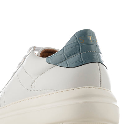 SHOE THE BEAR WOMENS Valda sneaker læder Sneakers 834 WHITE/BLUE CROCO